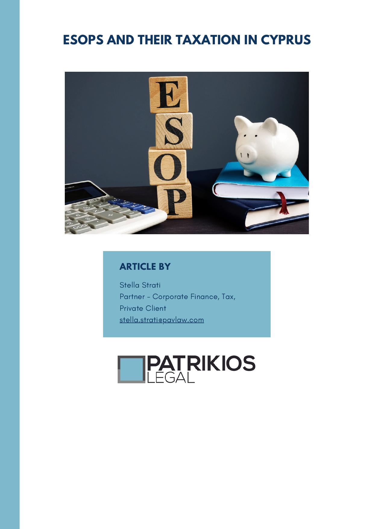 Patrikios Legal: ESOPs And Their Taxation In Cyprus